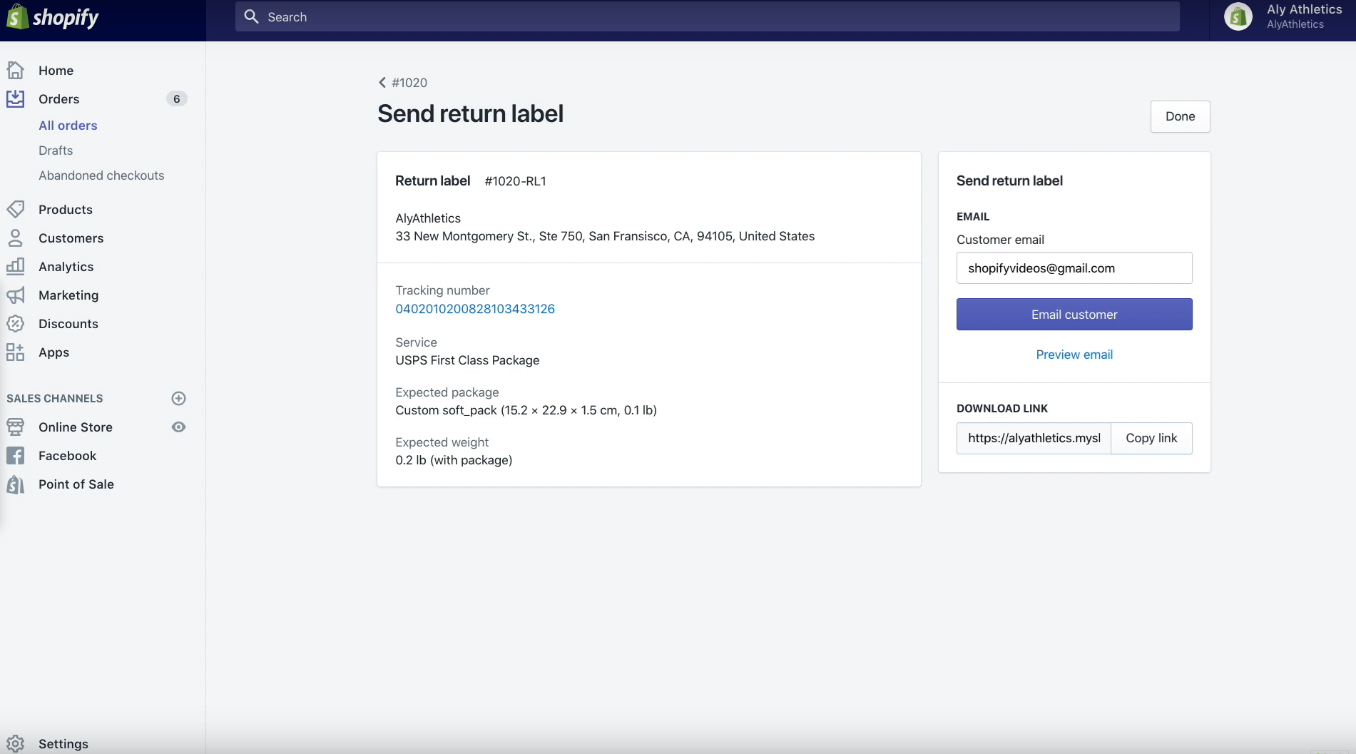 create return label shopify