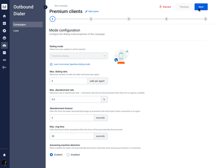 Talkdesk Outbound Dialer Predictive Dialing