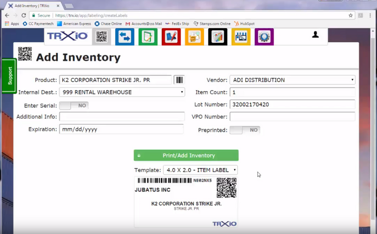 TRXio Inventory Permissions