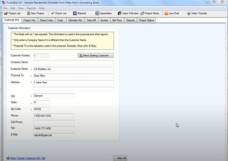 TurboBid Estimating Software