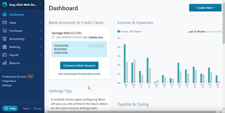 Wave Accounting Dashboard