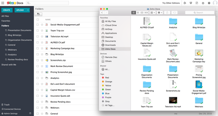 Zoho Docs Document Management Software