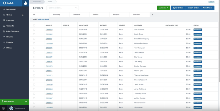 ShipBob Order Fulfillment Software