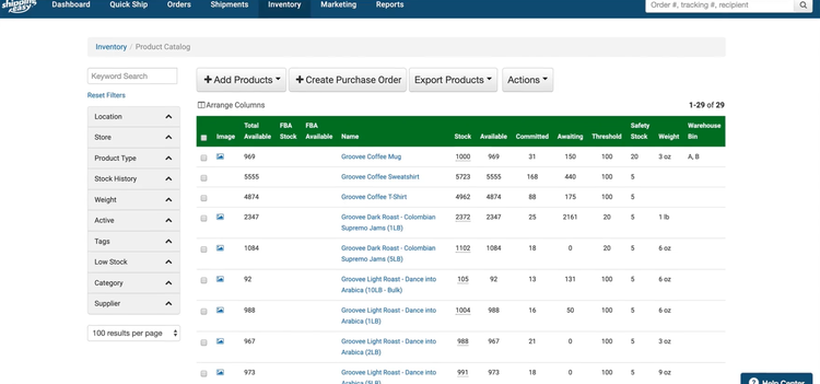 Shipping Easy Inventory Product Catalog Shipping Software