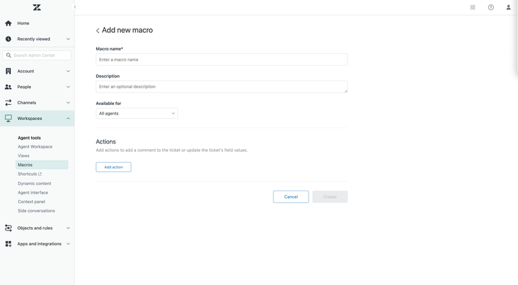 Create a Macro on Zendesk