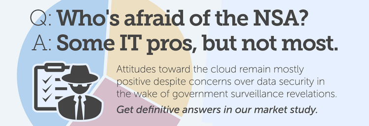 Attitudes toward the cloud remain mostly positive despite concerns over data security in the wake of government surveillance revelations.