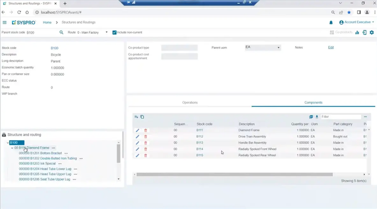 BOM and Routing in SYSPRO