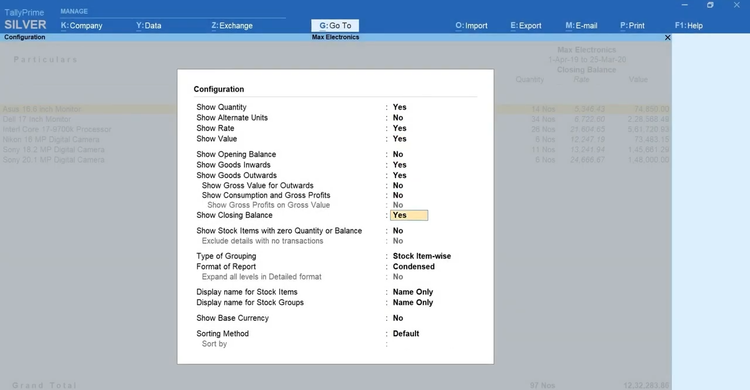 TallyPrime Report Configurator