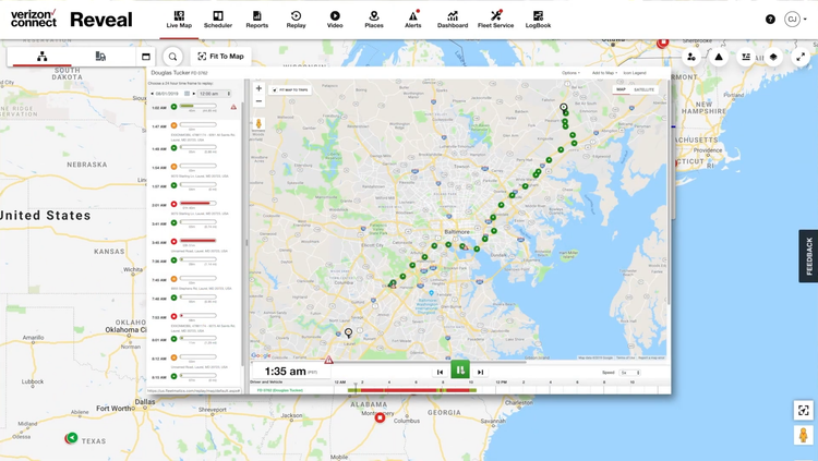 Verizon Connect Asset and Incident Map