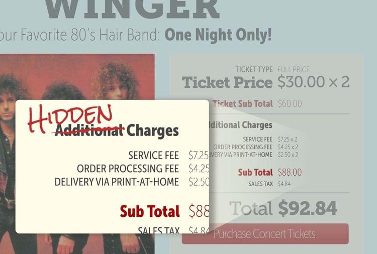 Hidden fees in concert tickets